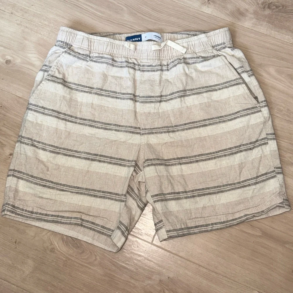 Old Navy Men's Striped Linen Blend Jogger Shorts Size M